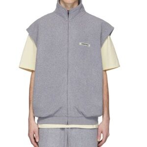 Essentials Fear of God Essentials Polar Fleece Full Zip‎ Vest Grey NEW NWOT